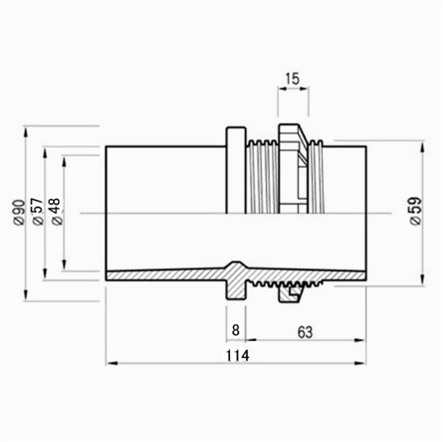 バルブソケット４０Ａ・ゴムパッキン２個付 ＋ 片パイプエルボ４０Ａ セット 給排水 ろ過システム 水槽 配管 オーバーフローの画像3