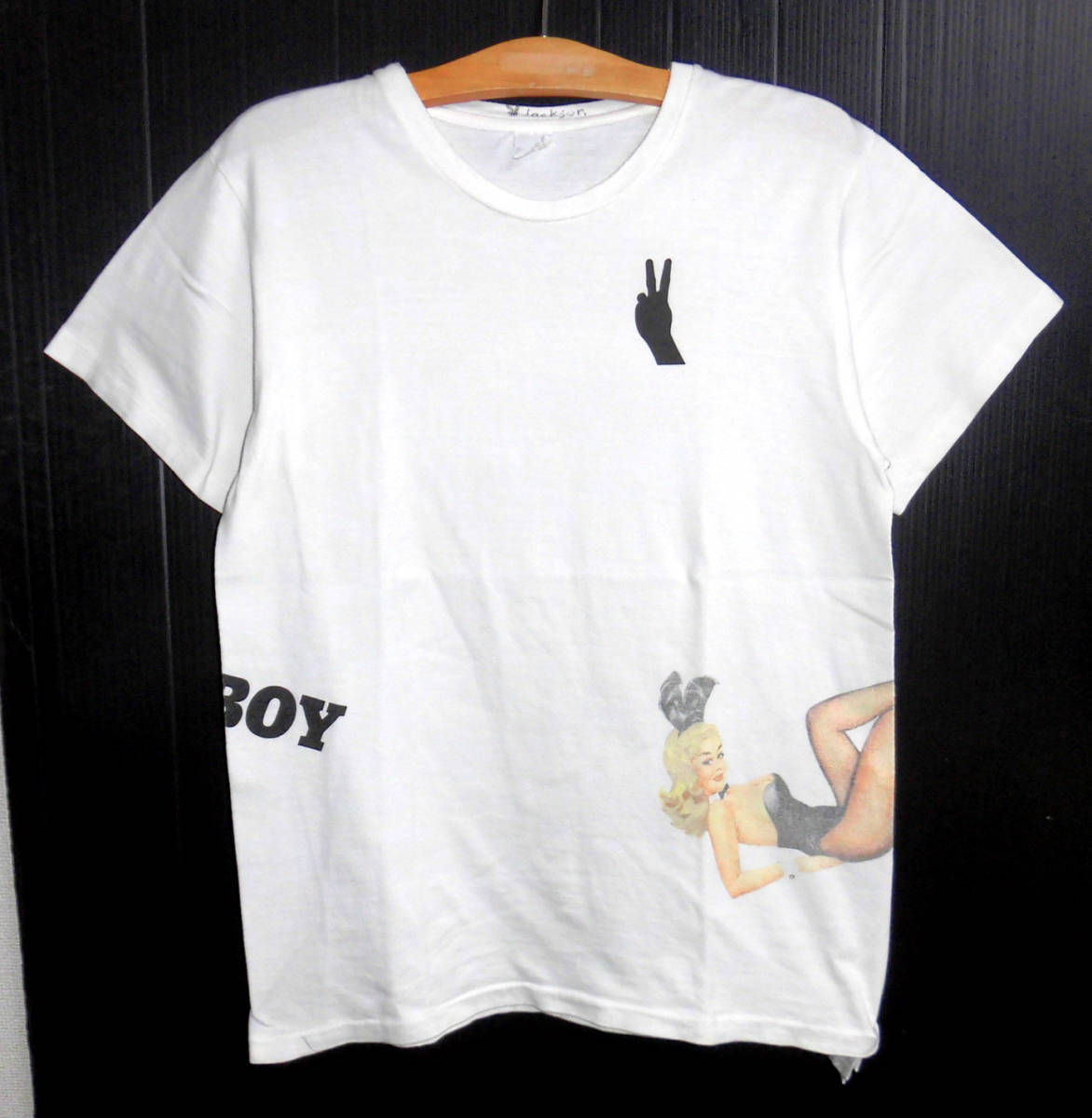 JACKSON MATISSE × PLAYBOY ジャクソンマティス プレイボーイ Art T-Shirts アート Tシャツ Mサイズ 白_画像5