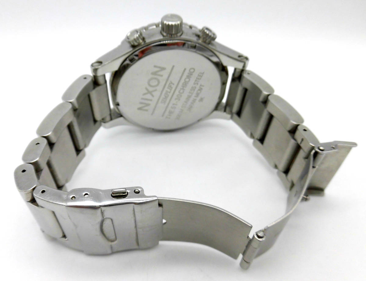 NIXON ニクソン THE51-30 CHRONO クロノグラフ メンズ 腕時計 ハイポリッシュ×ホワイト シルバー_画像4