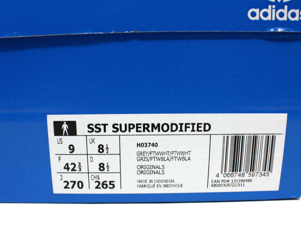 * beautiful goods adidas Adidas H03740 SST SUPERMODIFIED GREY WHITE super Star modifying 26.5cm
