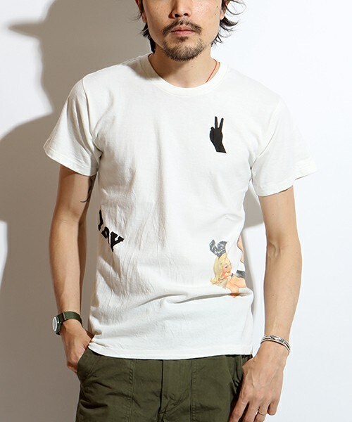 JACKSON MATISSE × PLAYBOY ジャクソンマティス プレイボーイ Art T-Shirts アート Tシャツ Mサイズ 白_画像1