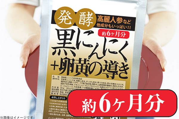 送料無料【6か月分】 発酵黒にんにく＋卵黄 360粒*高麗人参 すっぽん 黒マカ 6カ月分★複数有・即決_画像1