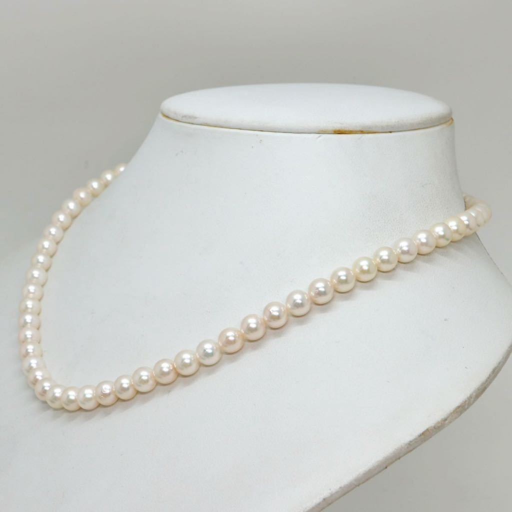 《アコヤ本真珠ネックレス》D 6.0-6.5mm珠 26.4g 44.5cm pearl necklace ジュエリー jewelry EA2/EC0_画像4