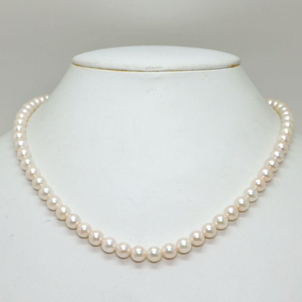 《アコヤ本真珠ネックレス》D 6.0-6.5mm珠 26.4g 44.5cm pearl necklace ジュエリー jewelry EA2/EC0_画像3