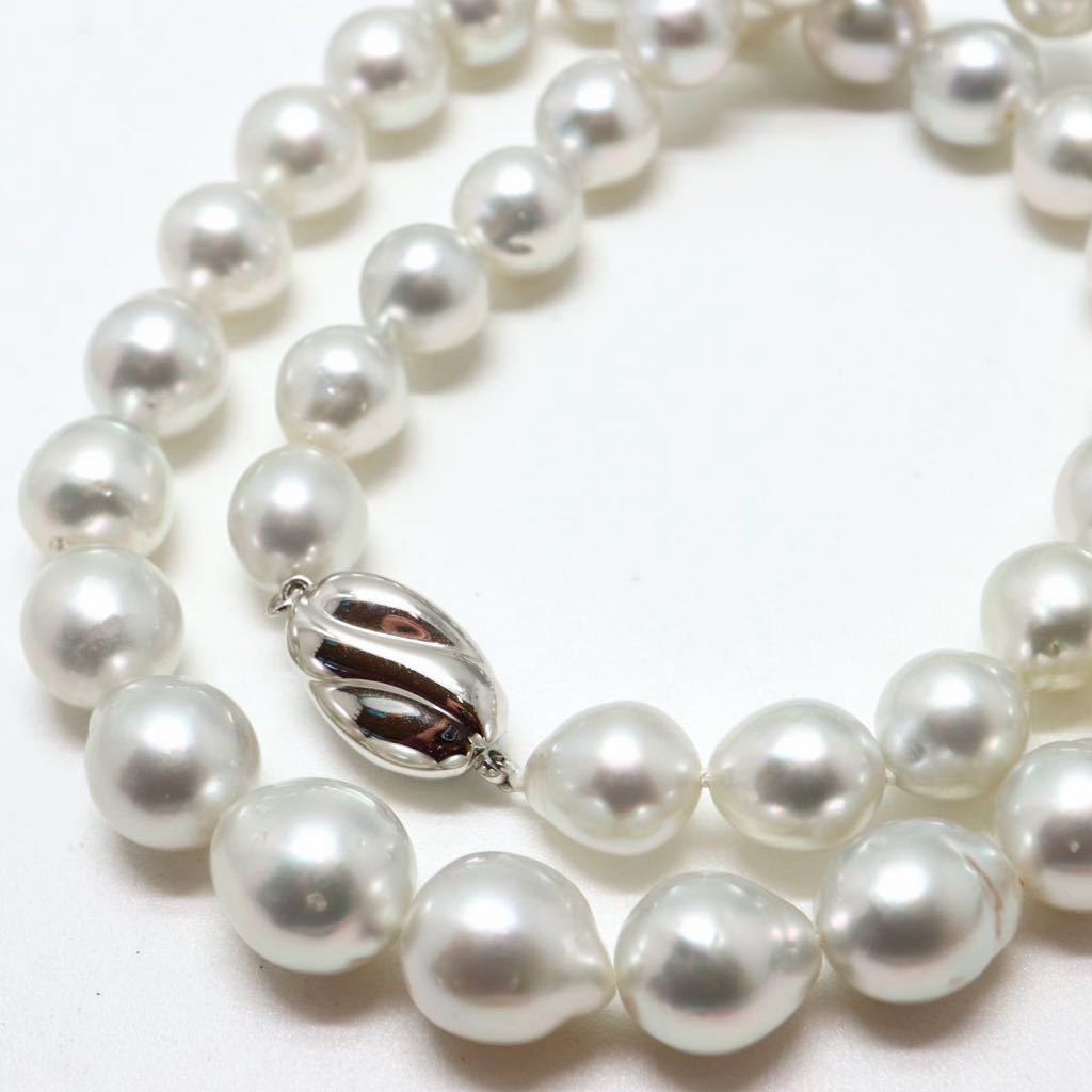 大珠!!《南洋白蝶真珠ネックレス》D 55.0g 45cm 9.0-10.5mm珠 パール バロック pearl necklace ジュエリーjewelry EG0/EG0_画像1