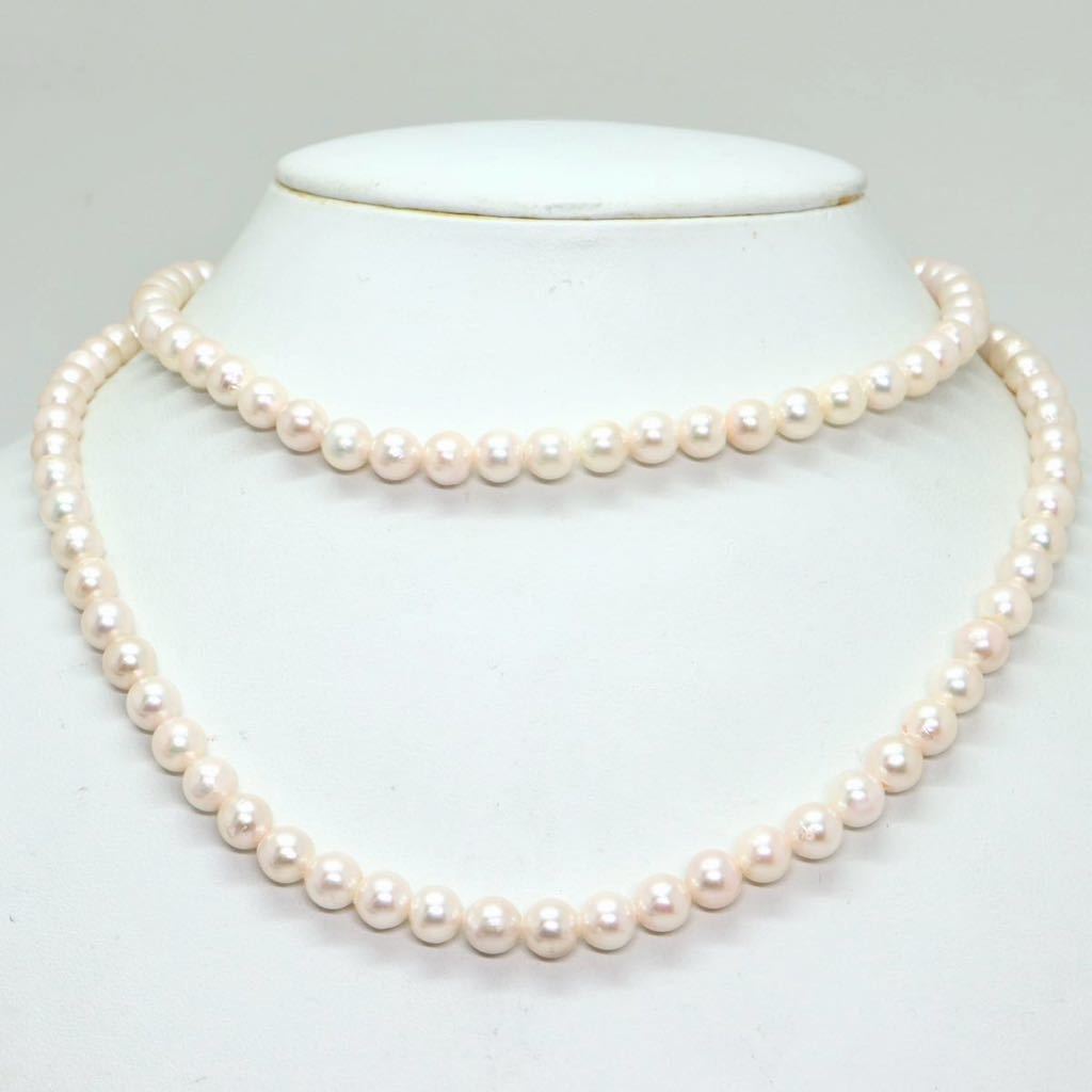 《アコヤ本真珠ロングネックレス》D 6.5-7.0mm珠 55.5g 82cm pearl necklace ジュエリー jewelry DE0/EA_画像4