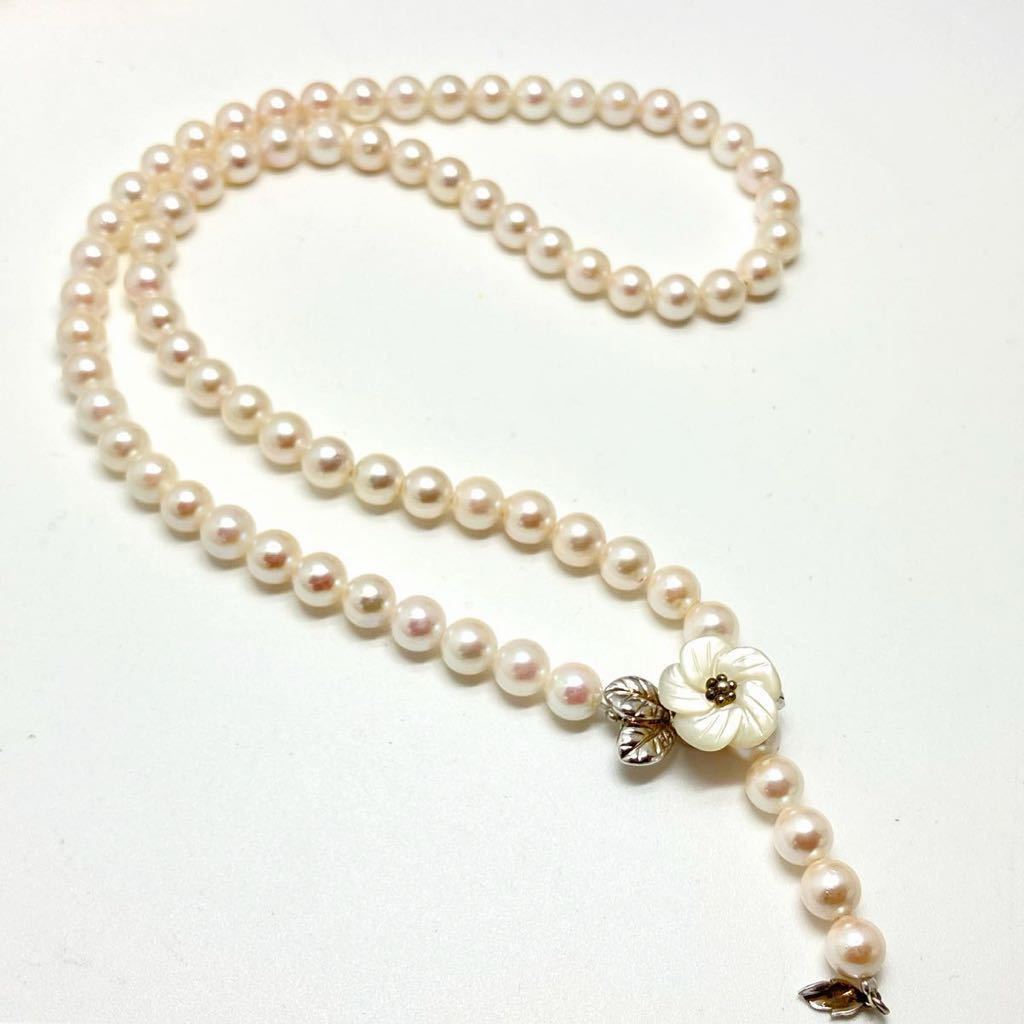 《アコヤ本真珠ネックレス》D 6.5-7.0mm珠 36.5g 50.5cm pearl necklace ジュエリー jewelry EB0/EB5_画像6