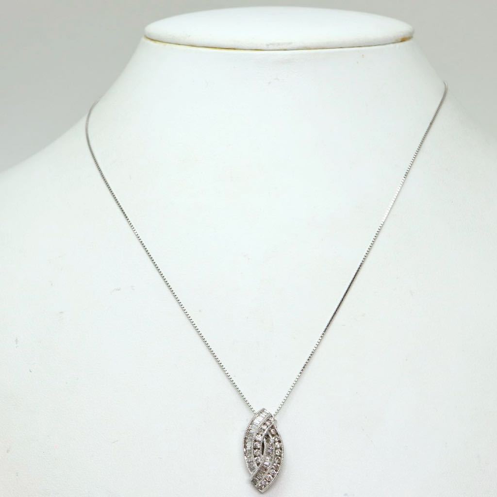 豪華!!《K18WG 天然ダイヤモンドネックレス》D 4.8g 44.5cm diamond jewelry necklace ジュエリー EE0/EE0_画像3
