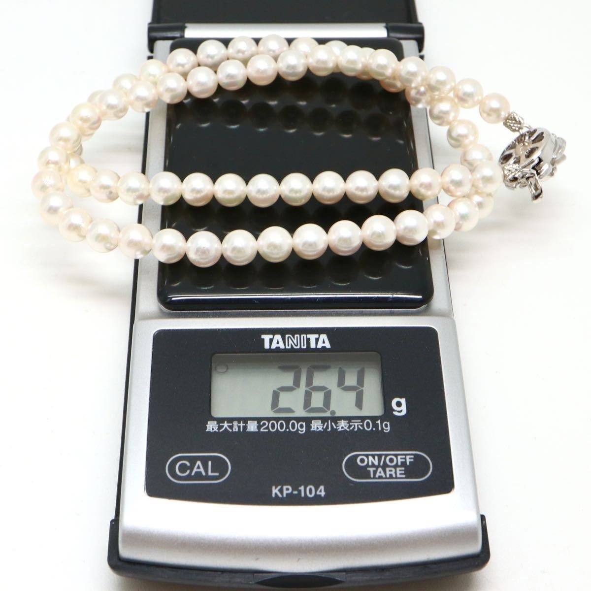 《アコヤ本真珠ネックレス》D 6.0-6.5mm珠 26.4g 44.5cm pearl necklace ジュエリー jewelry EA2/EC0_画像8