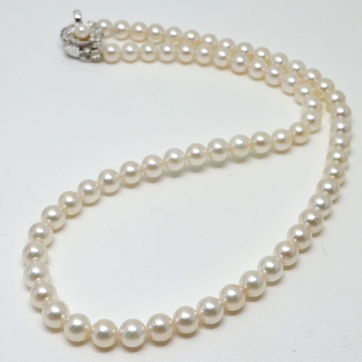 《アコヤ本真珠ネックレス》D 6.0-6.5mm珠 26.4g 44.5cm pearl necklace ジュエリー jewelry EA2/EC0_画像7