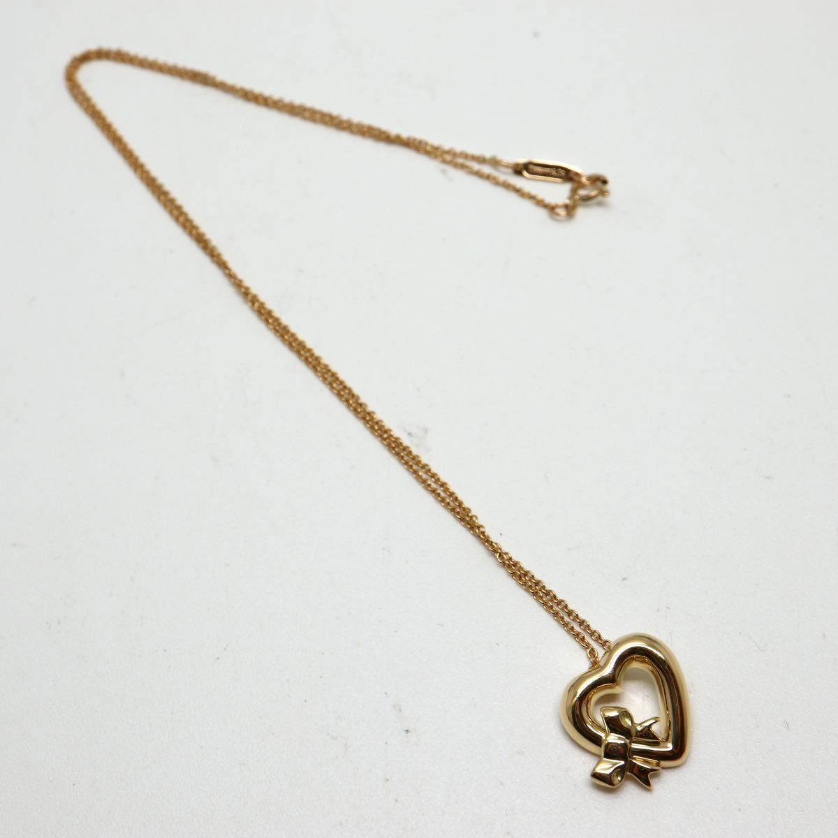 TIFFANY&Co.(ティファニー)《K18(750) オープンハート ネックレス》D 3.9g 40.5cm necklace ジュエリー jewelry EB9/EB9_画像5