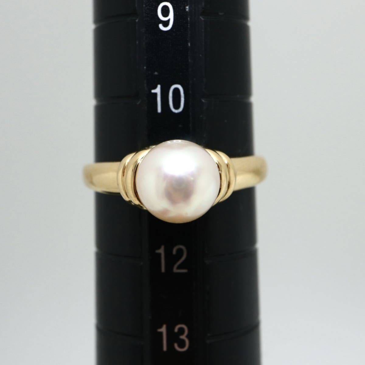 TASAKI(田崎真珠)《K18 アコヤ本真珠リング》D 3.4g 11号 diamond 指輪 ring pearl パール jewelry ジュエリー EB2/EC2_画像6