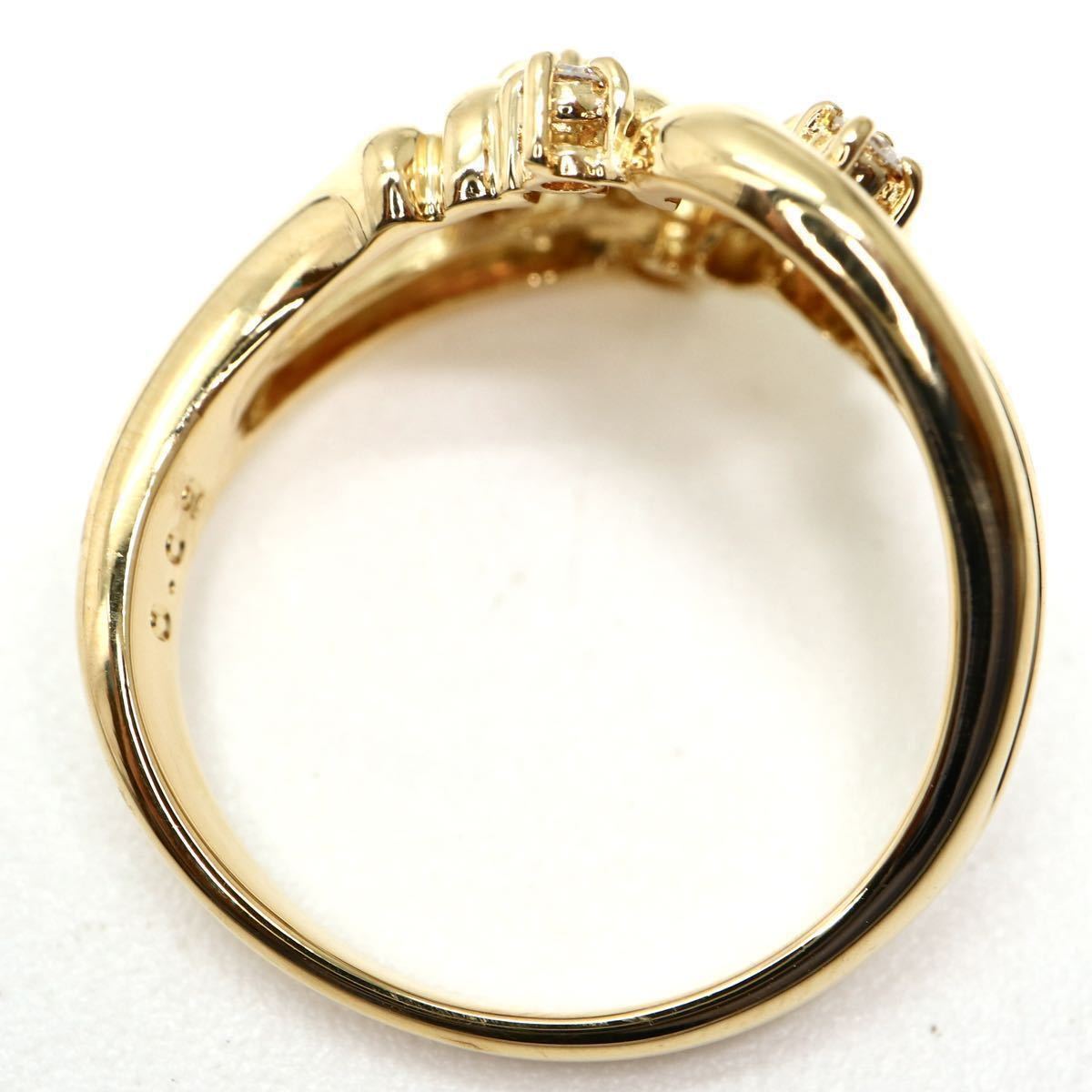 TASAKI(田崎真珠)《K18 天然ダイヤモンドリング》D ◎0.09ct 9.5号 4.4g diamond jewelry ring EC6/ED6_画像4