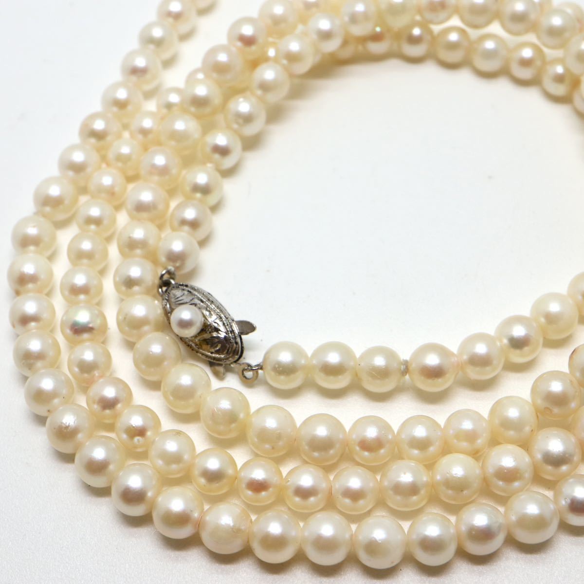 ソーティング付き!!《アコヤ本真珠ロングネックレス》D 5.5-6.0mm珠 49.8g 106.5cm pearl necklace ジュエリー jewelry DE0/EA0_画像1