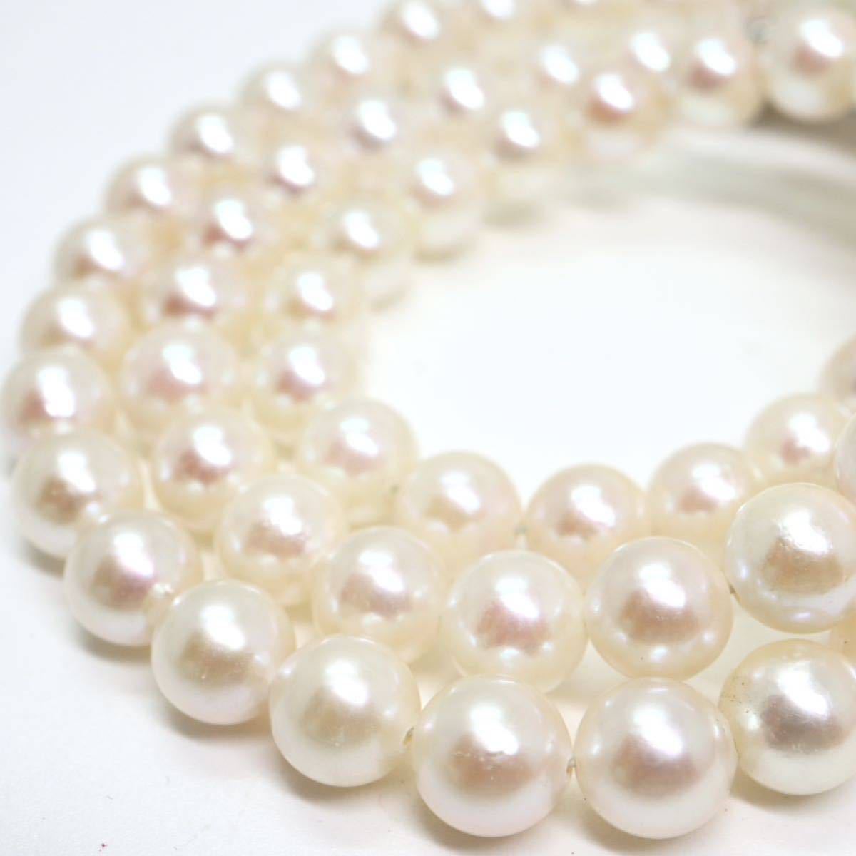 《アコヤ本真珠ネックレス》D 6.5-7.0mm珠 36.5g 50.5cm pearl necklace ジュエリー jewelry EB0/EB5_画像5