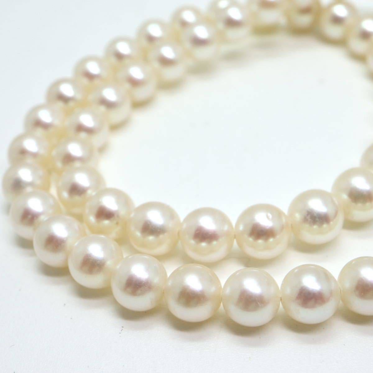 TASAKI(田崎真珠)《K18天然ダイヤモンド付アコヤ本真珠ネックレス》D 6.5-7.0mm珠 29.4g 39.5cm pearl necklace ジュエリーjewelry EB4/EC1_画像4