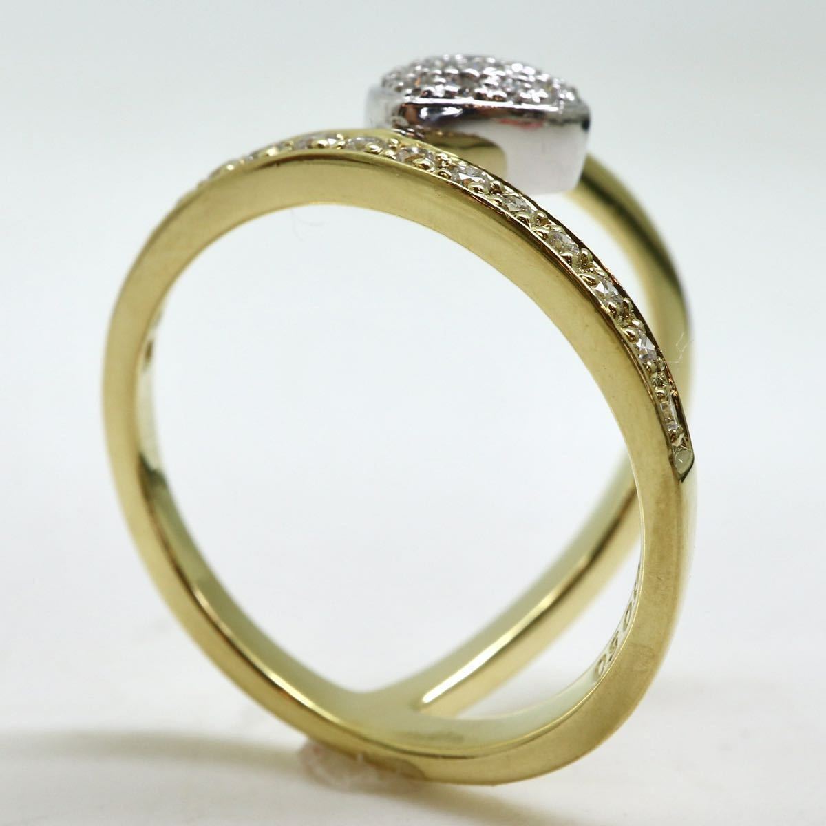 KARATI(カラッチ)《K18/K18WG 天然ダイヤモンドリング》D 9.8g 21号 0.50ct diamond ring 指輪 jewelry ジュエリー EH8/EI3_画像5