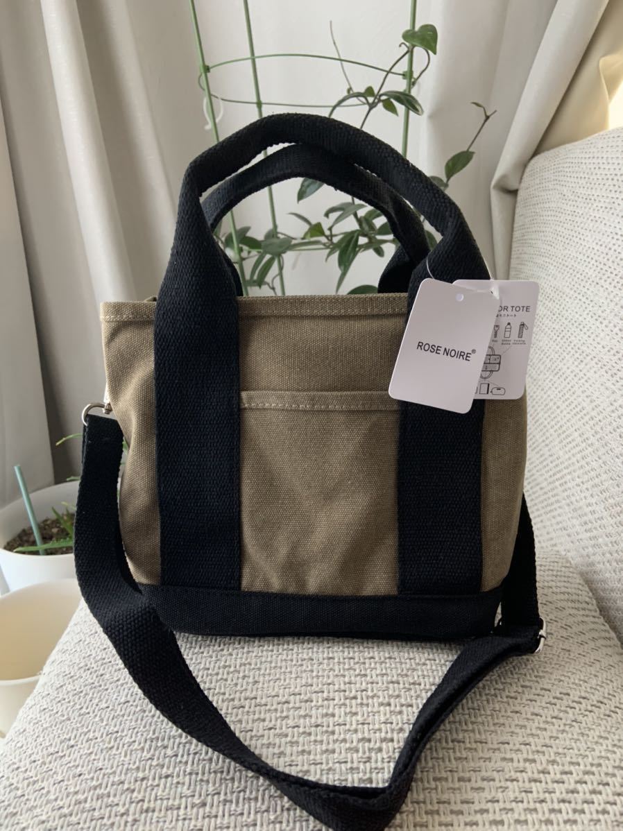  Mini tote bag canvas tote bag 2way canvas 3. bulkhead . light high capacity light weight beige x black 