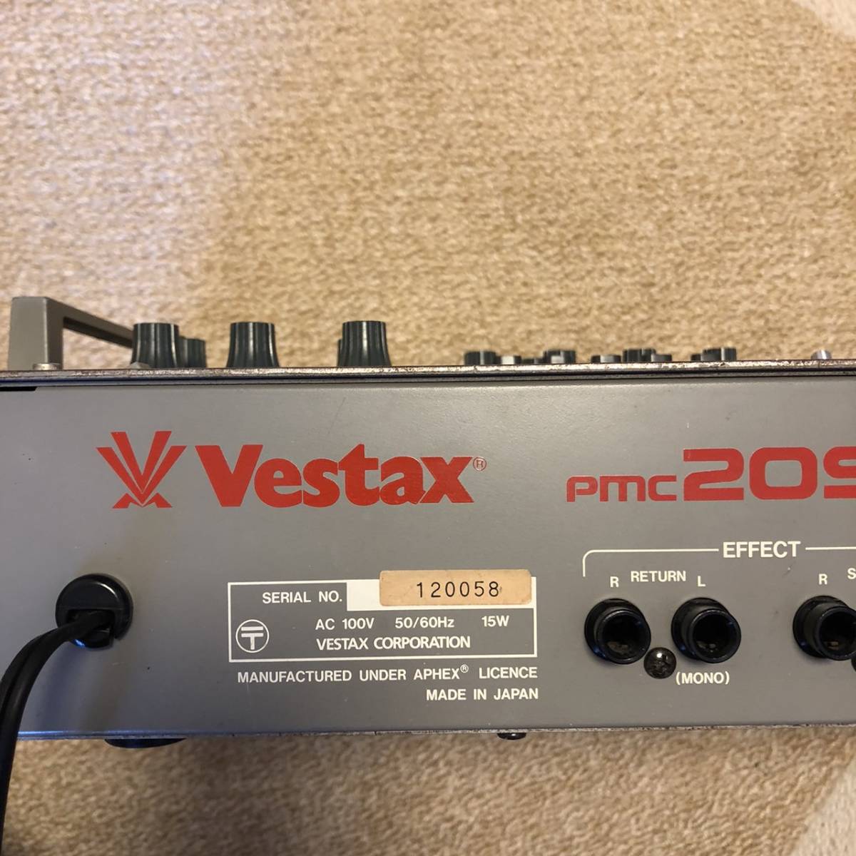 名機 レア VESTAX PMC-20SL DJ KRUSH 愛用機 動作確認済_画像6