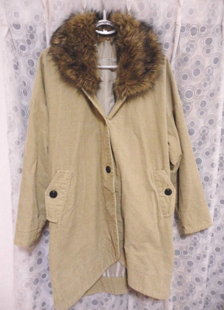  price decline prompt decision have cantwo can two khaki beige corduroy collar fur easy coat postal 1020