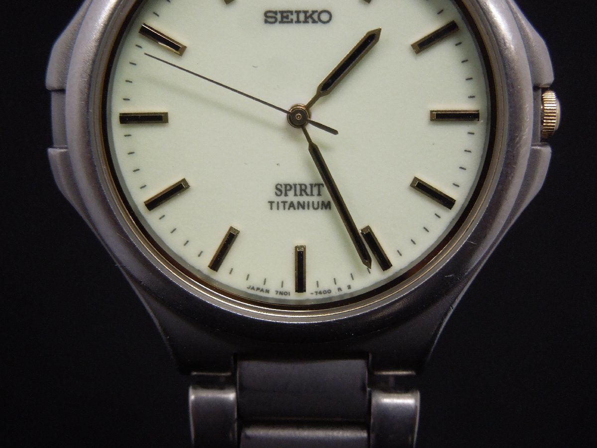 ★Ｗ―３２０★腕時計　SEIKO SPIRIT TITANIUM/セイコー スピリット チタン 7N01-7100 動作品 QUARTZ/クォーツ 3針 電池式 白文字盤_画像3