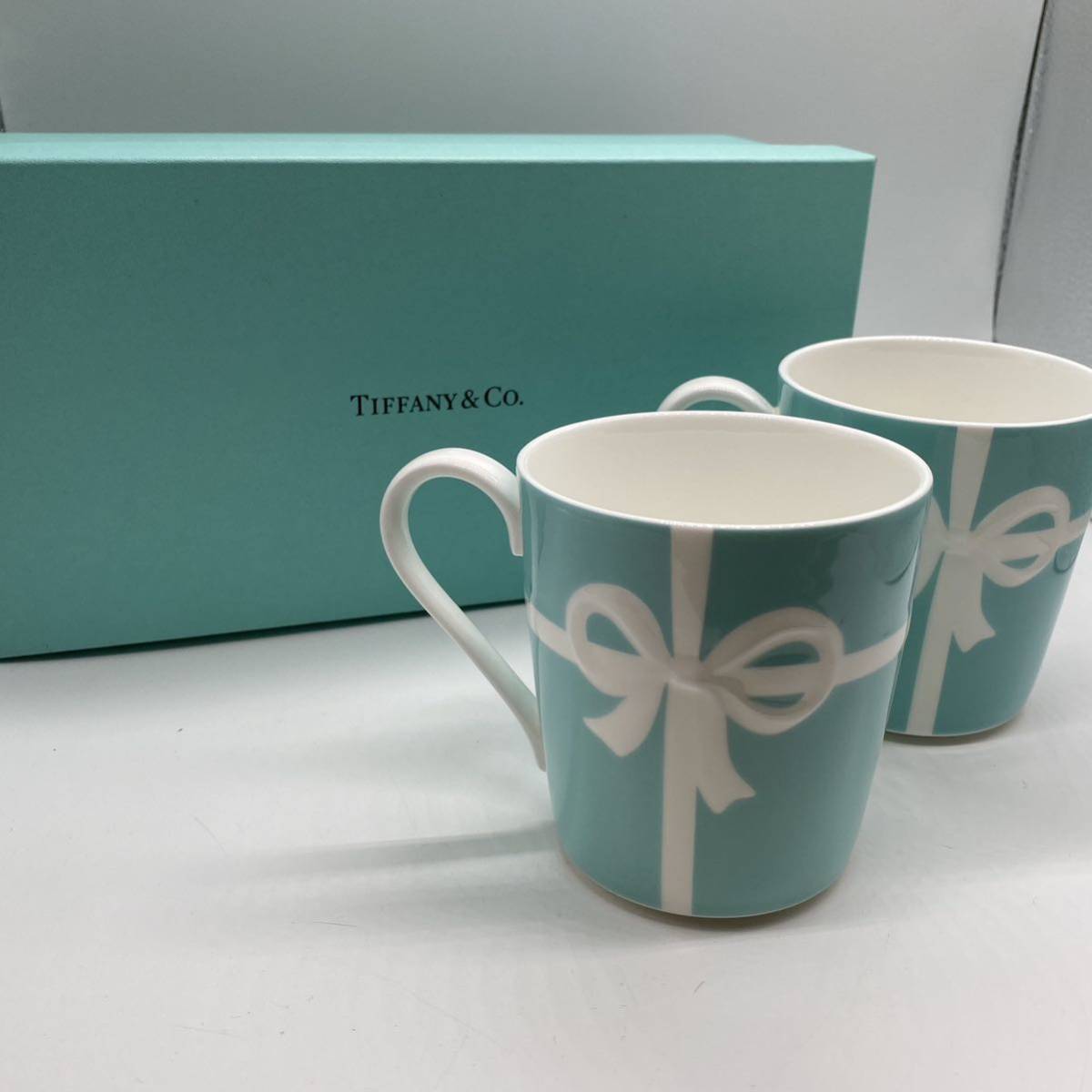 箱付き　TIFFANY&Co. ティファニー ペア マグカップ ブルーボックス 　no.83