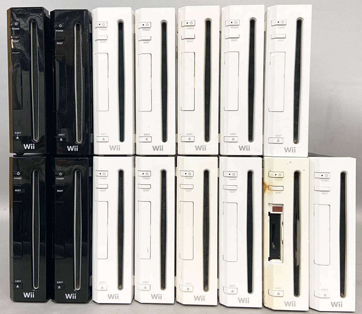 L12FC14 任天堂 Nintendo Wii 本体 15台 まとめ 大量 RVL-001 ブラック ホワイト ニンテンドー 黒 白_画像1