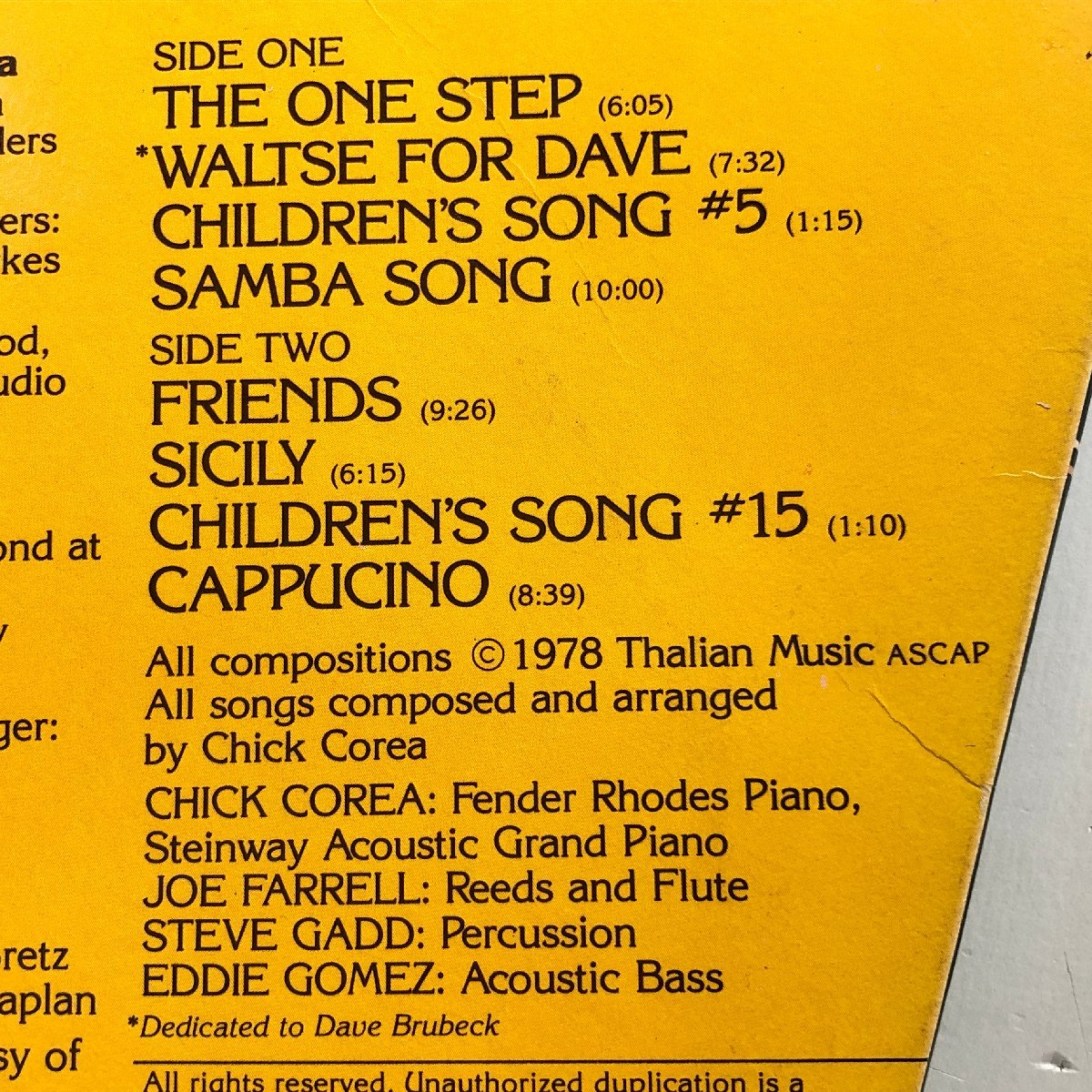 【US盤 LP】CHICK COREA / FRIENDS フレンズ / チック・コリア, スティーブ・ガッド, ジョー・ファレル, E.ゴメス POLYDOR PD-1-6160 ▲_画像7