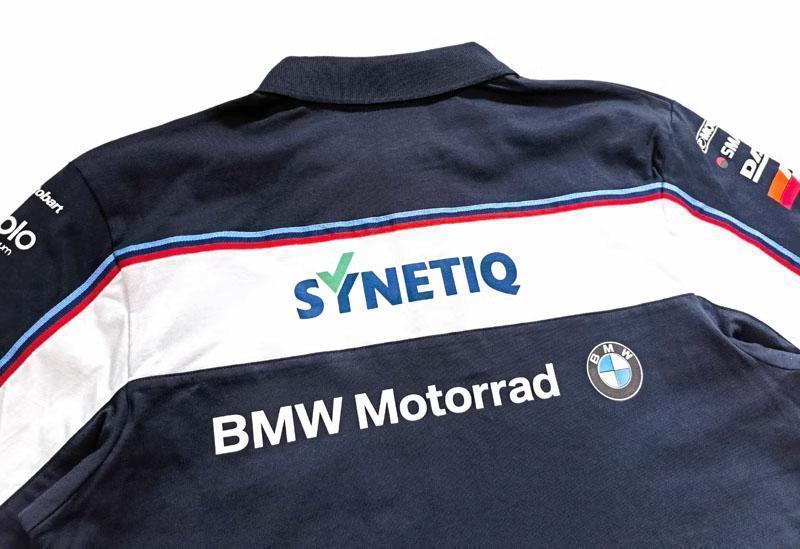 【BMW motorrad】SYNETIQbmw 公式 ポロシャツ 紺色【XL】の画像3