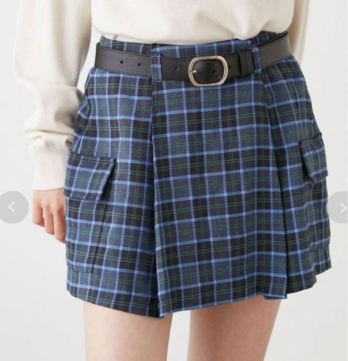 スナイデル snidel ボックスプリーツスカショーパン check スナイデル snidel ボックスプリーツスカショーパン check
