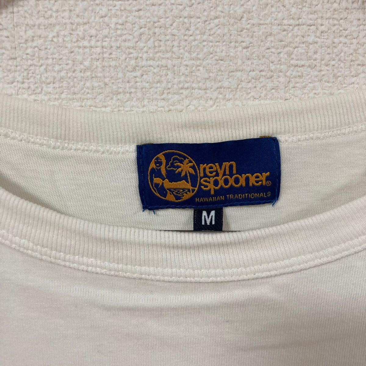 H6075df REYNSPOONER　レインスプーナー　Tシャツ メンズ Mサイズ ホワイト　半袖 古着 アロハ _画像4