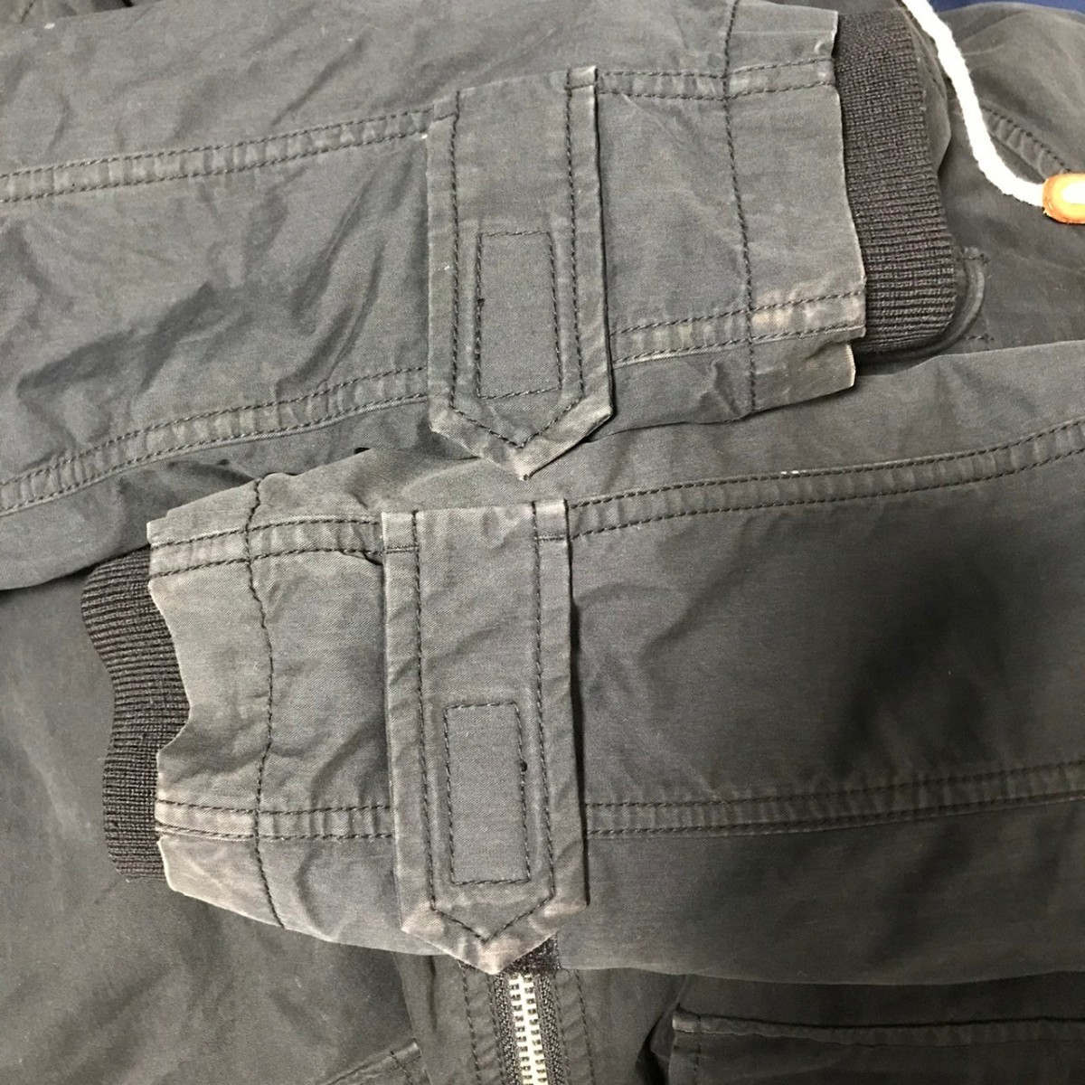 H6115dL Levi's リーバイス サイズS ジップアップジャケット ブルゾン コットンパーカー サンプル品 ブラック メンズ 古着 フーディー_画像10