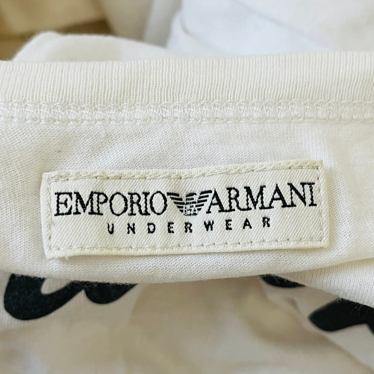 H6302cL EMPORIO ARMANI エンポリオアルマーニ サイズL 長袖Tシャツ ロンT カットソー ホワイト 白 レディース ロゴプリント 綿100%_画像6