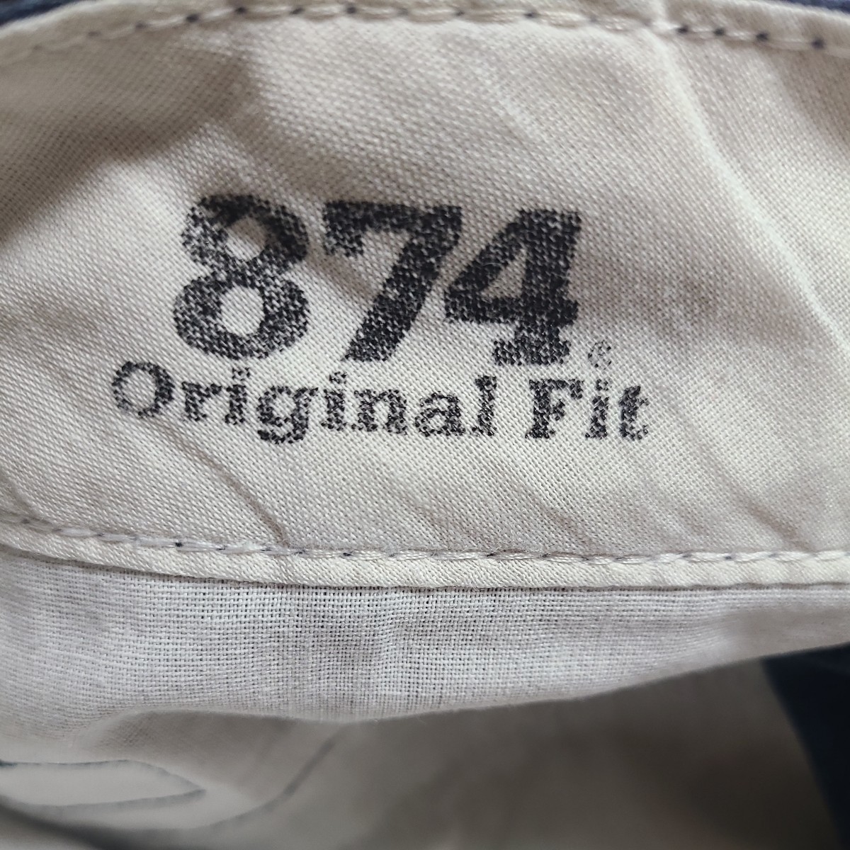 H6317cL Dickies 874 ディッキーズ874 サイズM位 ワークパンツ チノパンツ チノパン ネイビー 紺色 メンズ 古着 スケーター カジュアル_画像7