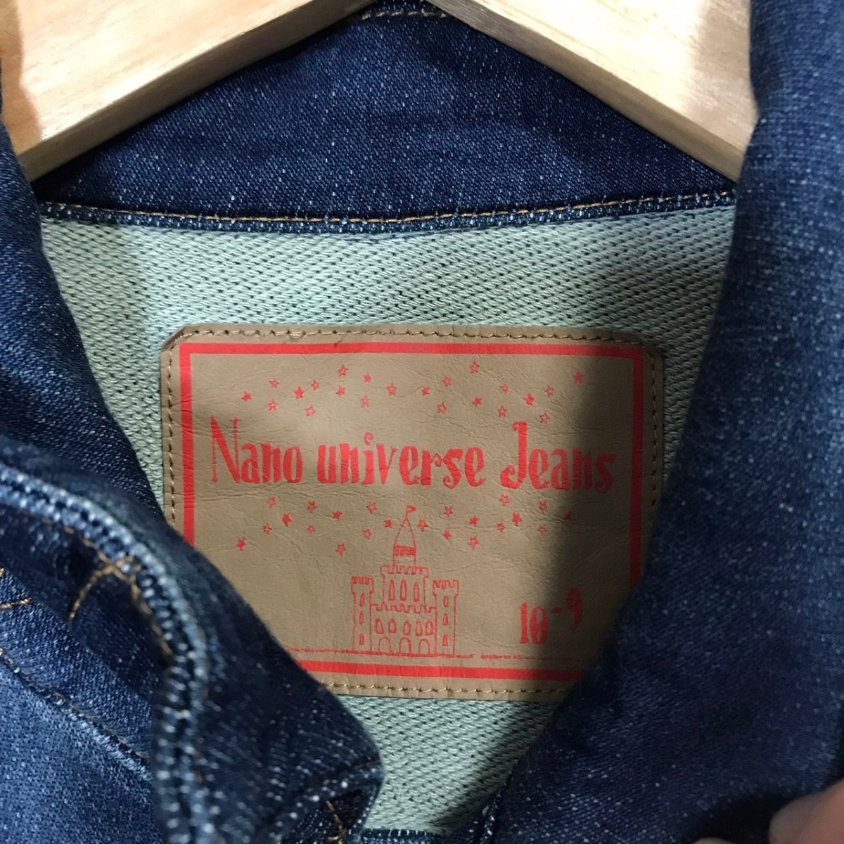 H6397dL nano universe Jeans ナノユニバースジーンズ サイズL スウェットジャケット Gジャン デニムジャケット調 ネイビー インディゴ_画像5