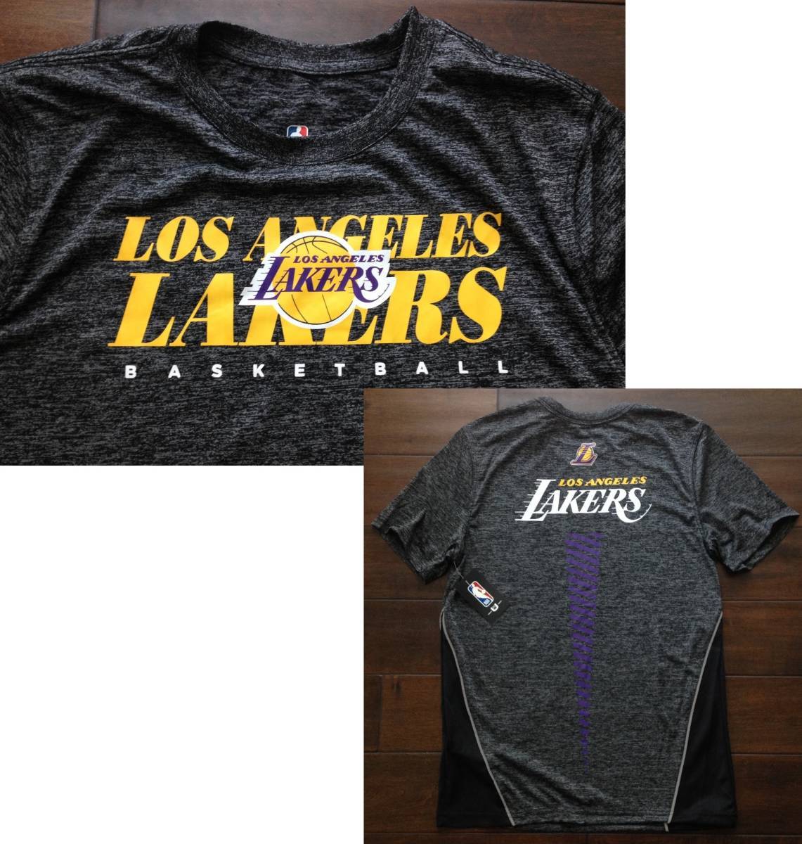 【既決USA】NBA★Los Angeles Lakersロサンゼルス・レイカーズ@完売胸元&背中【LAKERS】ロゴ入【NBA LA Lakers Logo Graphic Tee】 Grey @L_画像1