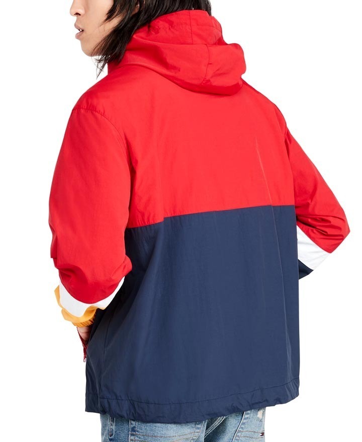 【既決USA】トミーヒルフィガー★TOMMY HILFIGER@完売胸元ロゴ入ジャケット【TH Men's Lewis Colorblocked Logo-Print Hooded Jacket】@@XL_画像3