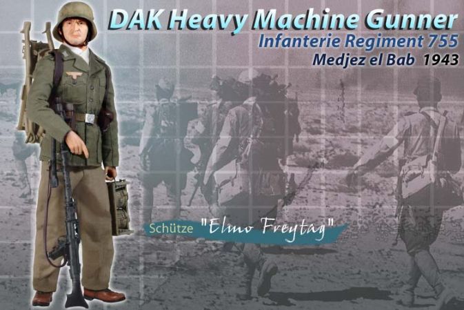  Dragon 1/6 WW.II Германия армия DAK Heavy Machine Gunner elmo freytag поиск DID 3R