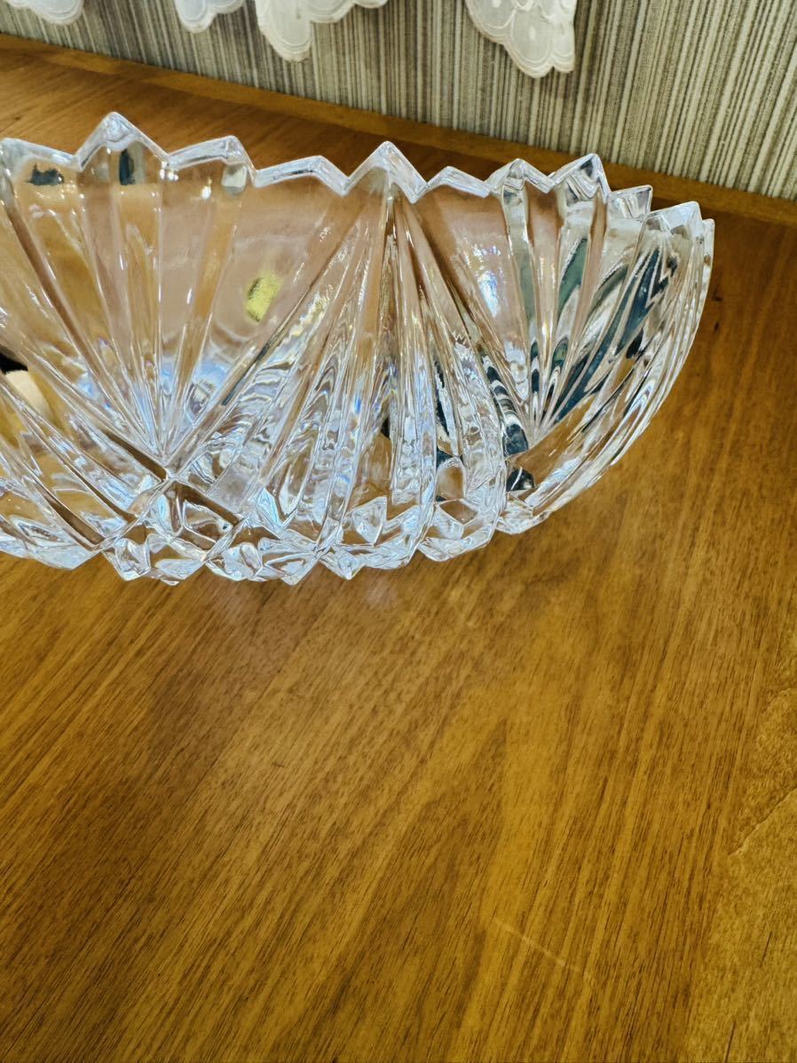 【未使用】HOYA 保谷クリスタル ホヤ ガラス クリスタルボール ボウル 大 約24cm CRYSTAL BOWL 大鉢 ガラス鉢_画像9