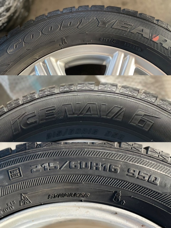  4本セット ブリヂストン FEID アルミホイール付き 16インチ / グッドイヤー アイスナビ6 215/60R16 95Q スタッドレス GOOD YEAR ICENAVI6_画像8