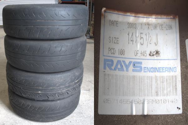 RAYS ボルグレーシングCE28 鍛造 14インチ4本　5.5j +45　PCD100　ディレッツァZⅢ165/55R/14　エッセ　ビート　アルト　など_画像10