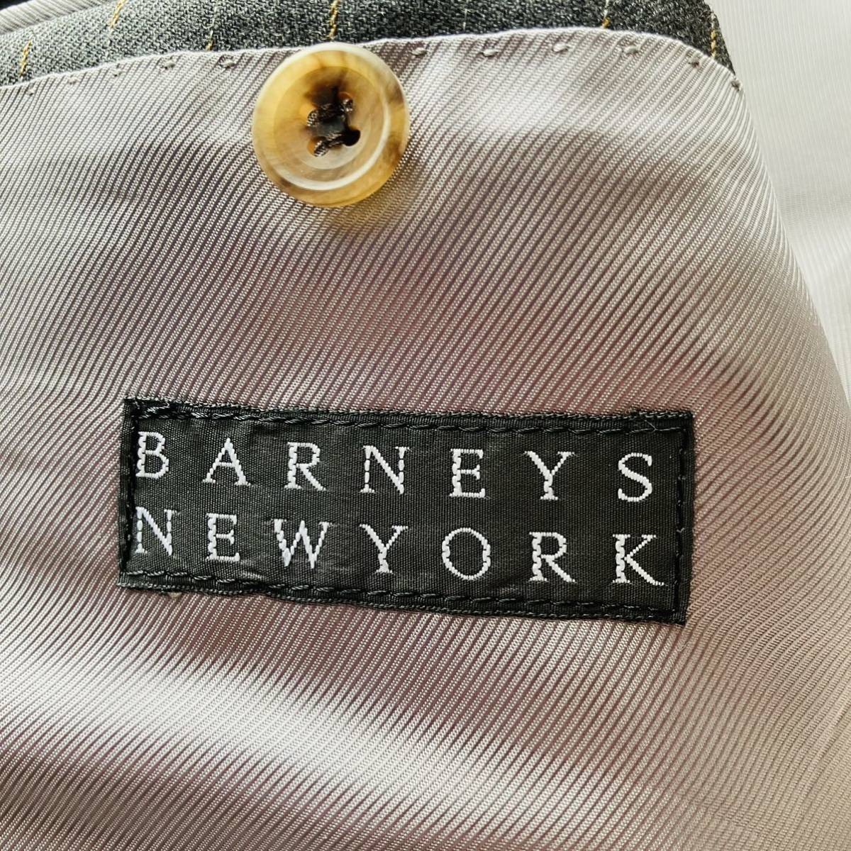 バーニーズニューヨーク 『極美品！紳士的佇まい』 BARNEYS NEWYORK スーツ セットアップ ストライプ ウール 44R Sサイズ_画像6