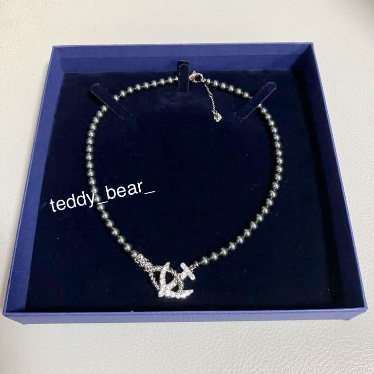 送料無料　美品　スワロフスキー Swarovski　Adventurous Pirates - Black Pearl Anchor ネックレス 1082886 ディズニー　Disney 箱あり