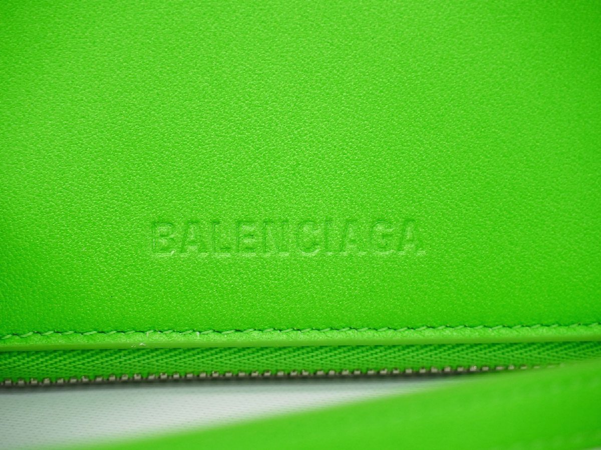 本物 バレンシアガ BALENCIAGA エッセンシャル スモール 折財布 コンパクトウォレット レザー ライトグリーン 659224_画像4