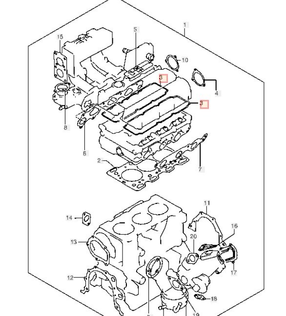 スズキ EA11R カプチーノ F6A ヘッドカバーガスケット パッキン タペットカバー カムカバー ガスケット SUZUKI_③が2個