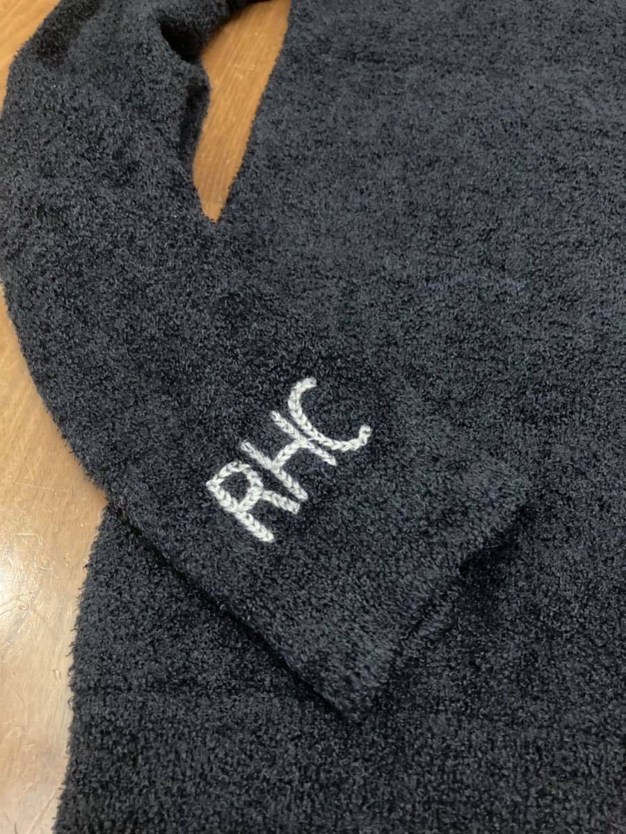 ブラックカラー ほぼ未使用 ロンハーマン RHC × ベアフットドリームス BAREFOOT DREAMS プルオーバー RHC 刺繍 起毛 ボア ニット セーター_画像5