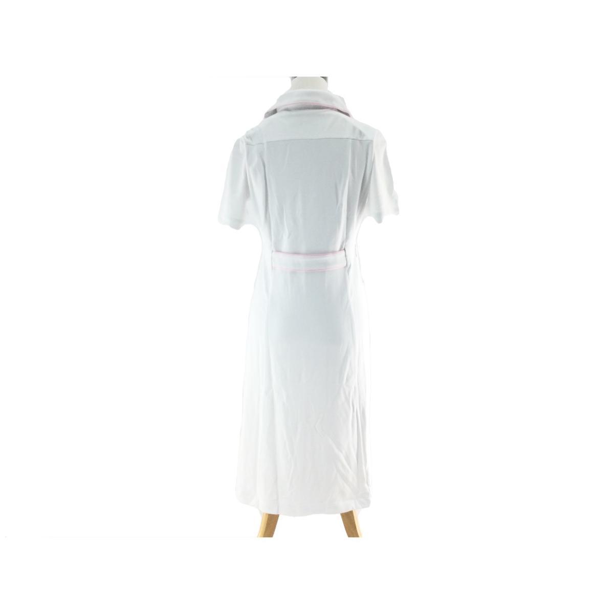  One-piece silky high stretch color scheme piping beautiful line nursing . nursing .LL white x pink postage 250 jpy 