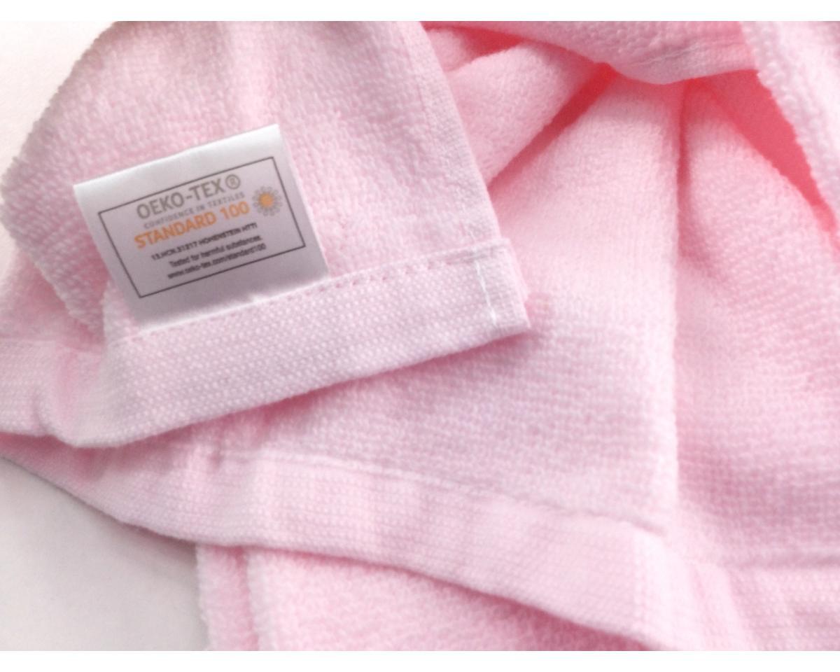 フェイスタオル 綿100％ 肌に優しいふわっふわの無撚糸 34x80cm 同色2枚セット ピンクの画像3