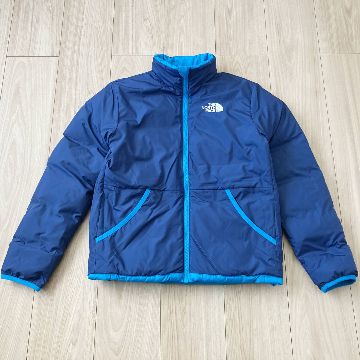 160cm ブルー ノースフェイス キッズ リバーシブル ダウンジャケット THE NORTH FACE KIDS Reversible North Down Jacket AU/L NDJ52291Z_画像3