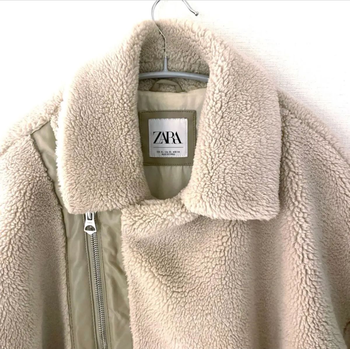 美品 ZARA ザラ メンズ ボアジャケット ブルゾン アイボリー XL Yahoo